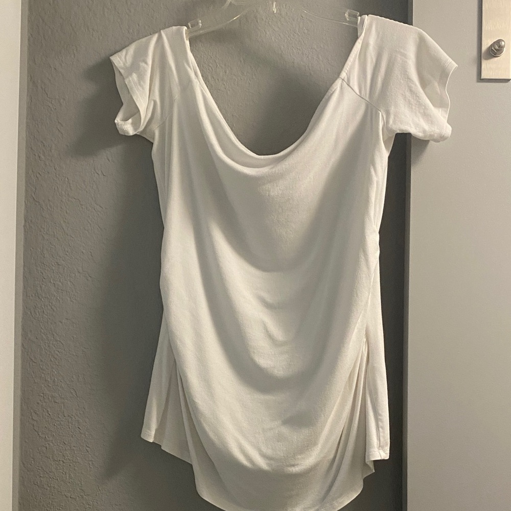 White House Black Market White Short Sleeve Top L
